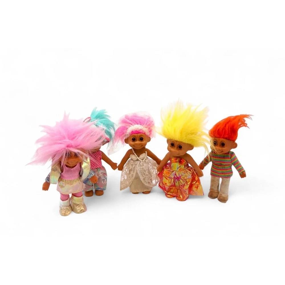 Vintage Troll Dolls Lot 7 Inch 90s Russ Ace Dam Mixed Outfit - Picture 14 of 16